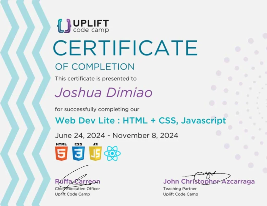 Web Dev Lite Certificate